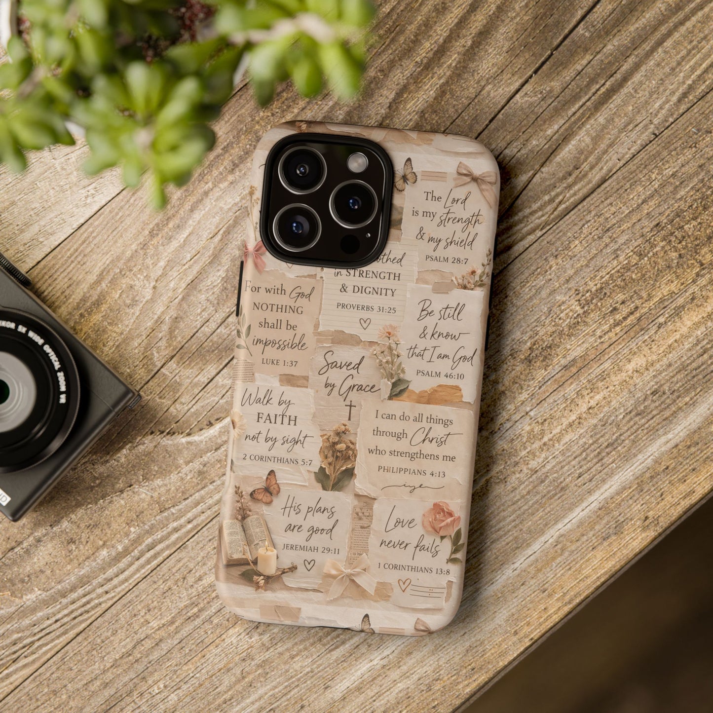 Christian Bible Verse Phone Case | Faith Scripture Aesthetic Floral Christian Case
