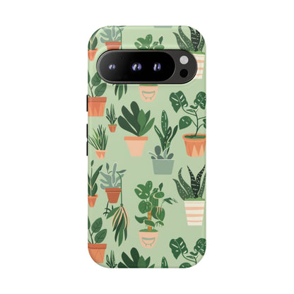 Plant Lover Phone Case | Cute Potted Plants Pattern | Botanical Aesthetic Tough Case