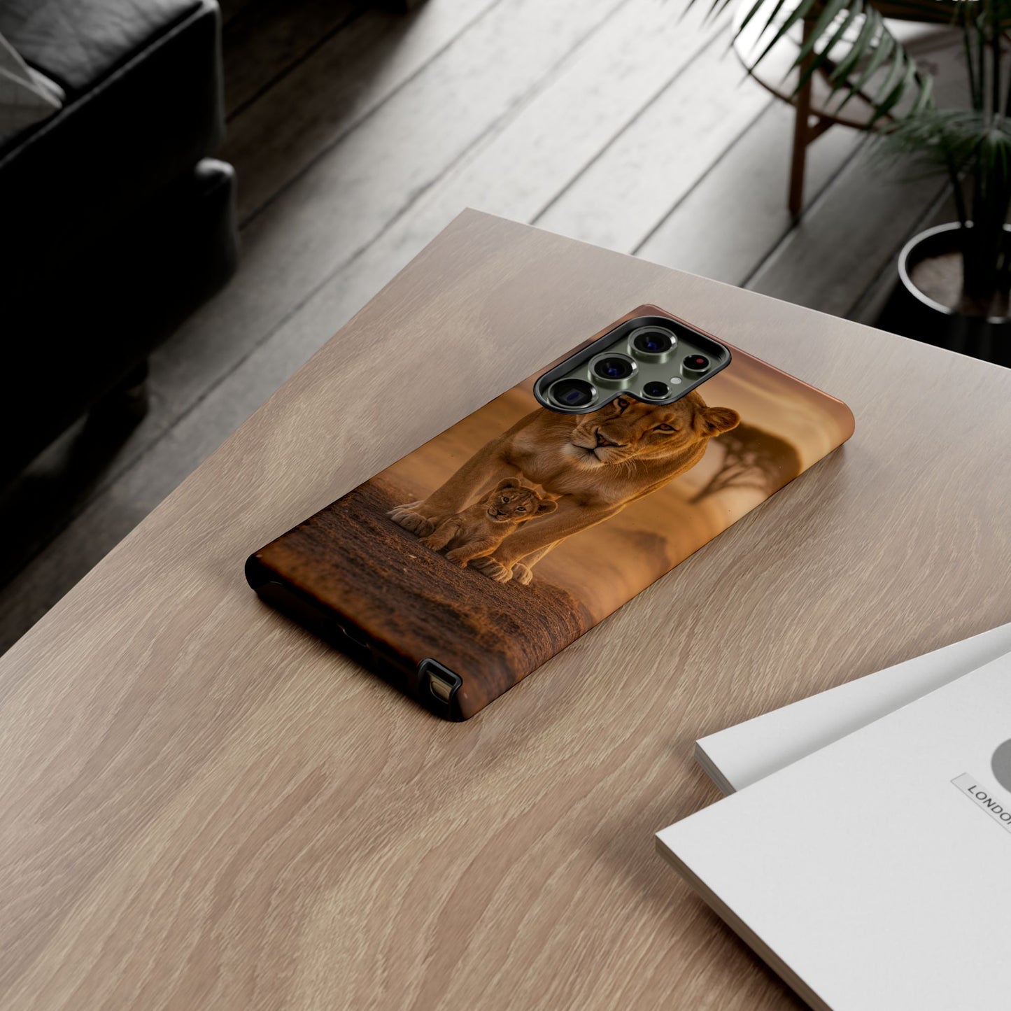 Lioness & Cub Phone Case | Safari Wildlife Tough Case for iPhone & Samsung