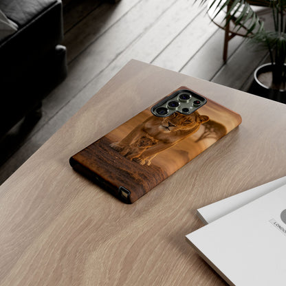 Lioness & Cub Phone Case | Safari Wildlife Tough Case for iPhone & Samsung