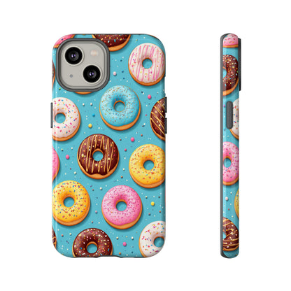Cute Donut Pattern Phone Case – Colorful Sprinkles Dessert Design for Iphone, Samsung Galaxy and Pixel
