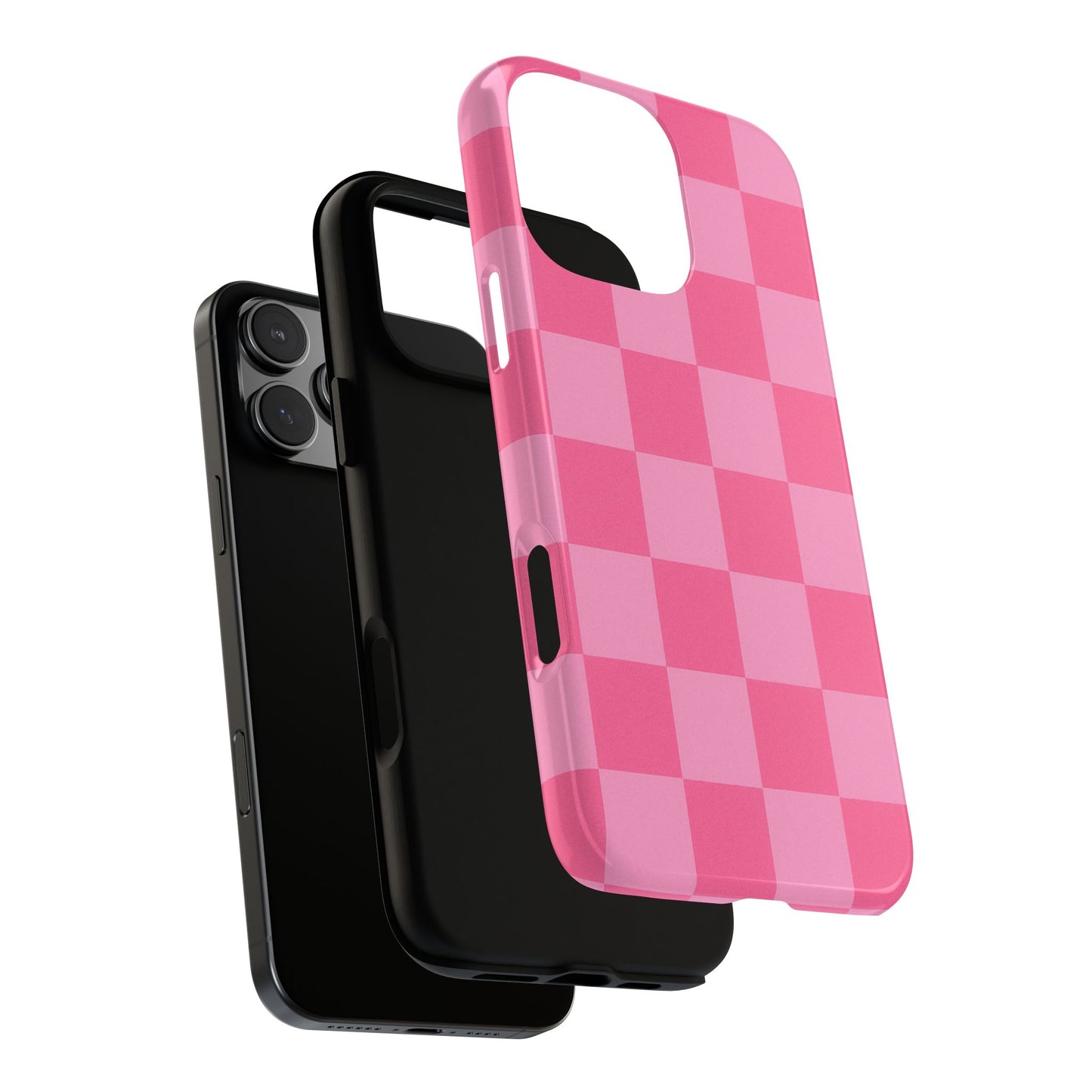 Pink Checkerboard Phone Case | Cute Aesthetic Checkered iPhone & Samsung Tough Case