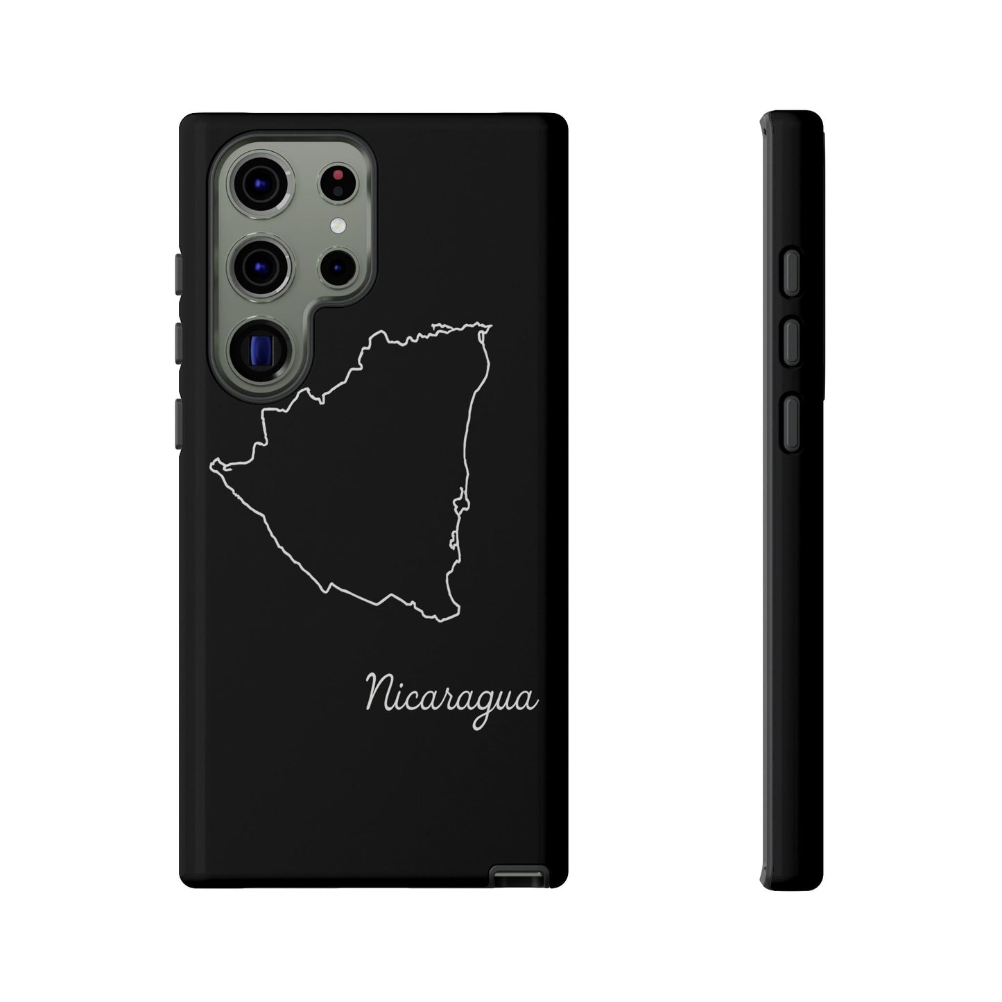 Nicaragua Outline Phone Case – Minimal Country Map Tough Case (iPhone, Samsung, Pixel)