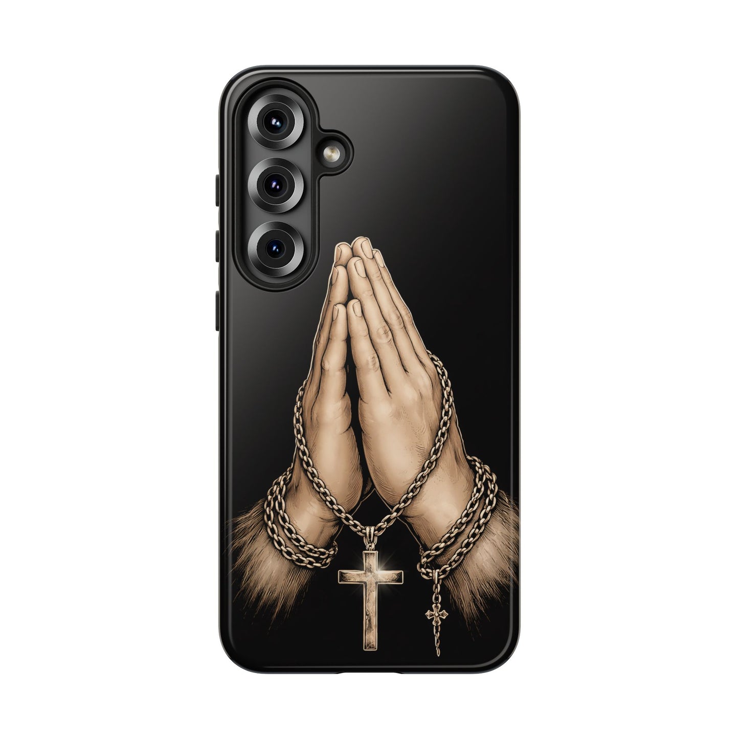 Praying Hands Cross Phone Case – Christian Faith Scripture Cover