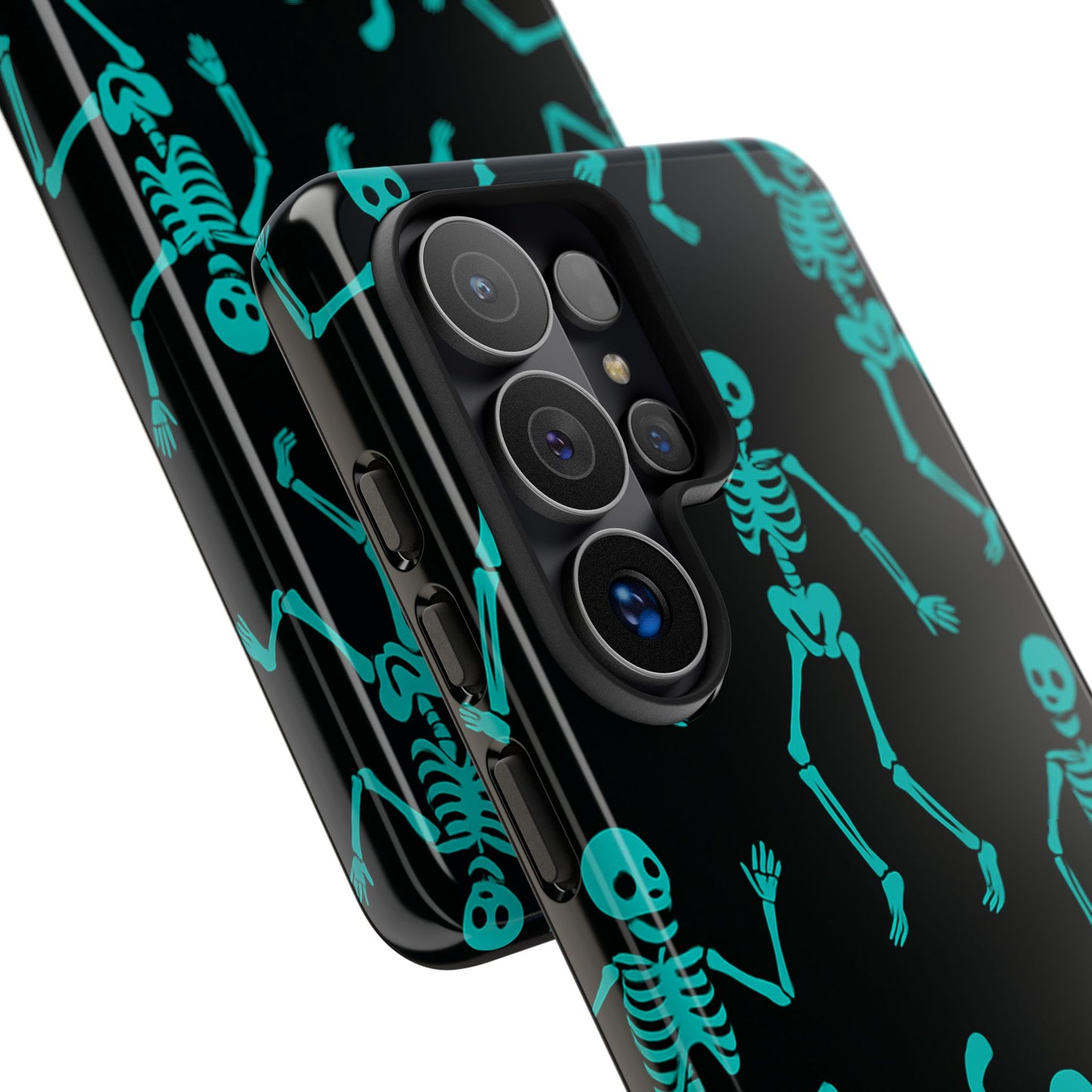 Dancing Teal Skeletons Phone Case | Tough Protective Case for Iphone, Samsung Galaxy and Pixel