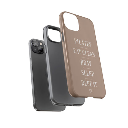 Pilates Phone Case | Eat Clean Pray Sleep Repeat Aesthetic | Wellness Girl Gift