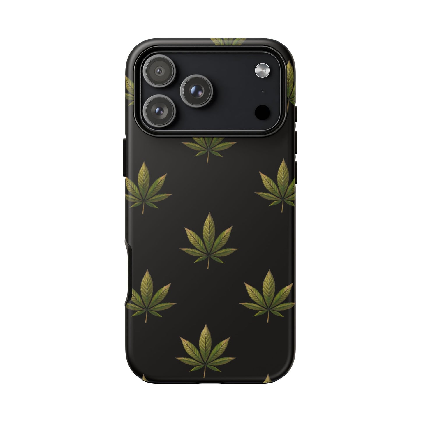 Cannabis Leaf Phone Case Green Weed Leaf Pattern Tough Protective Cover