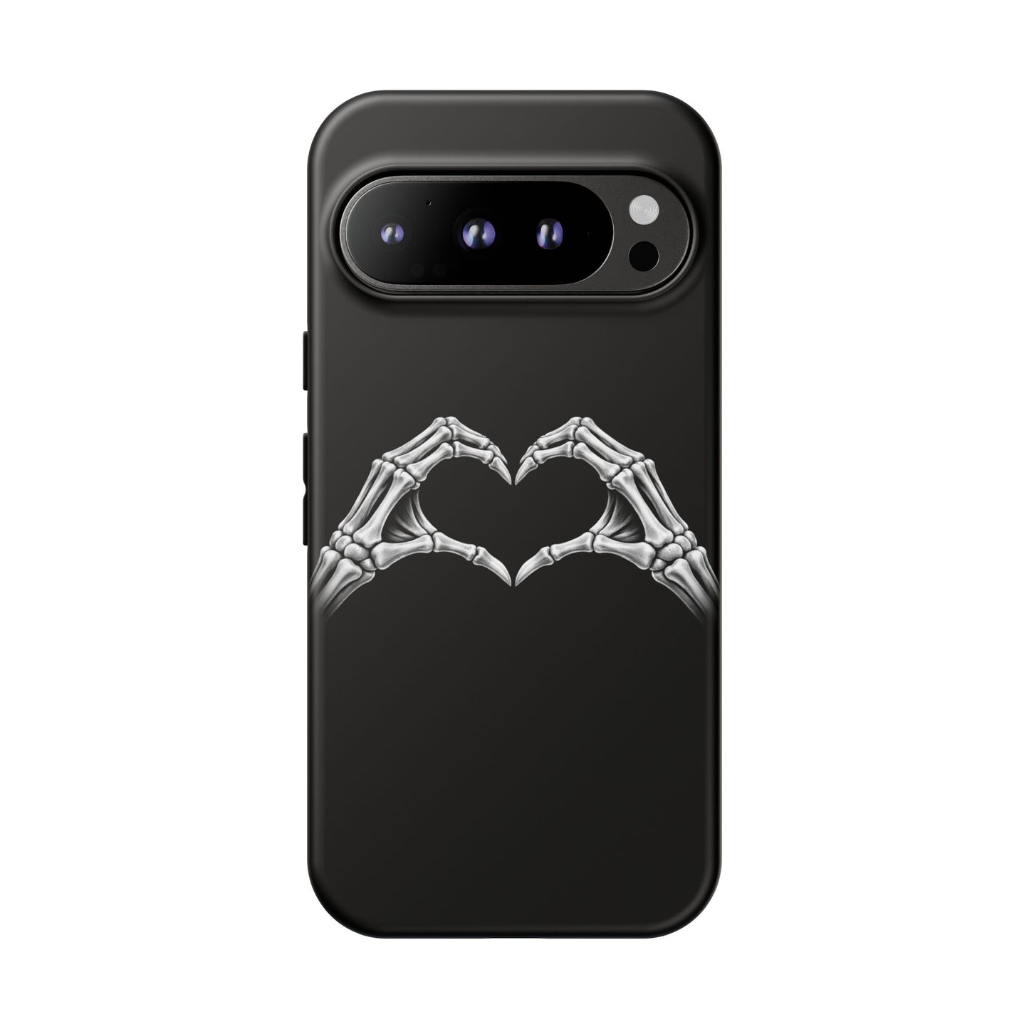 Skeleton Hands Heart Phone Case | Gothic Black Protective Cover