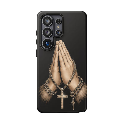 Praying Hands Cross Phone Case – Christian Faith Scripture Cover