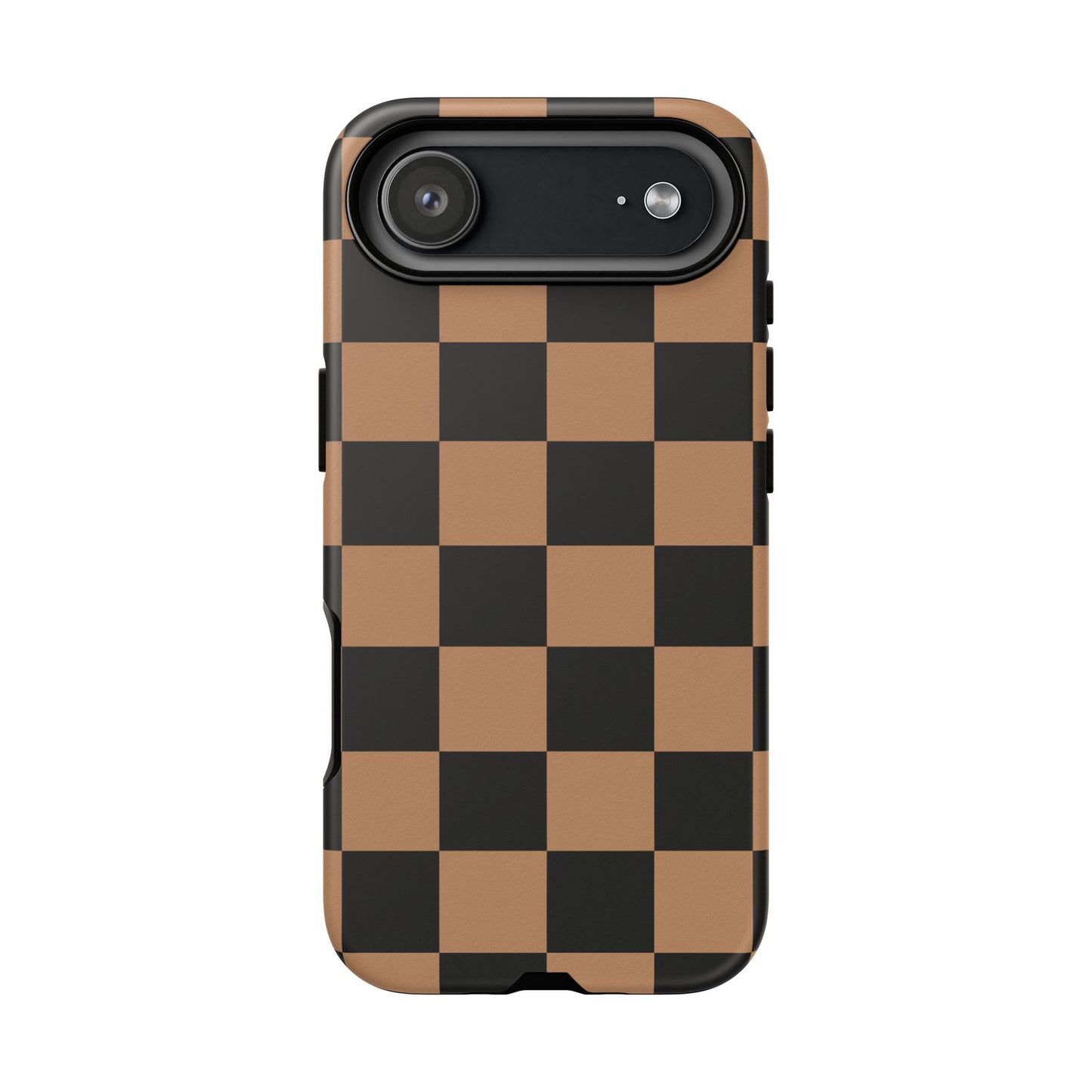 Brown Checkerboard Phone Case | Aesthetic Tough Protective Case