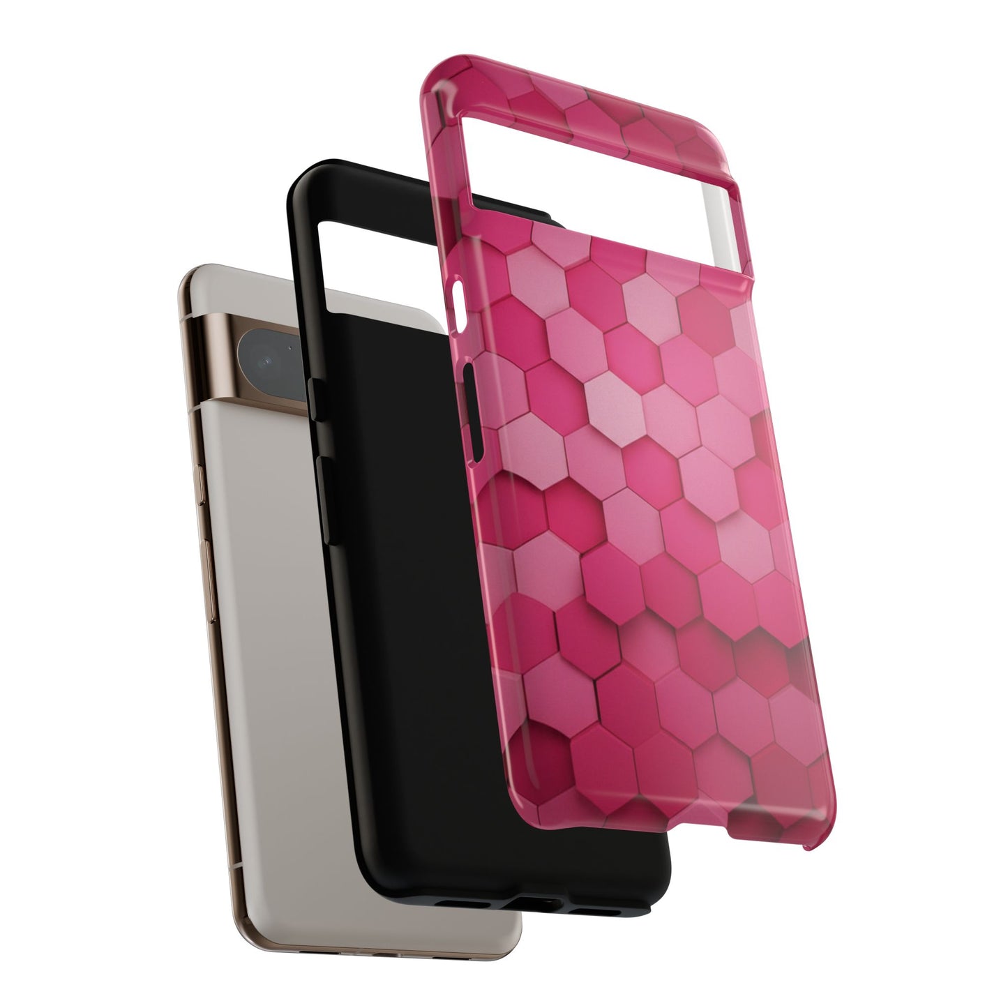 Hot Pink Hexagon Phone Case | Honeycomb Geometric Aesthetic | Cute Pink iPhone & Samsung Tough Protective Case
