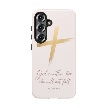 Psalm 46:5 God Is Within Her Christian Cross Phone Case Faith Gift