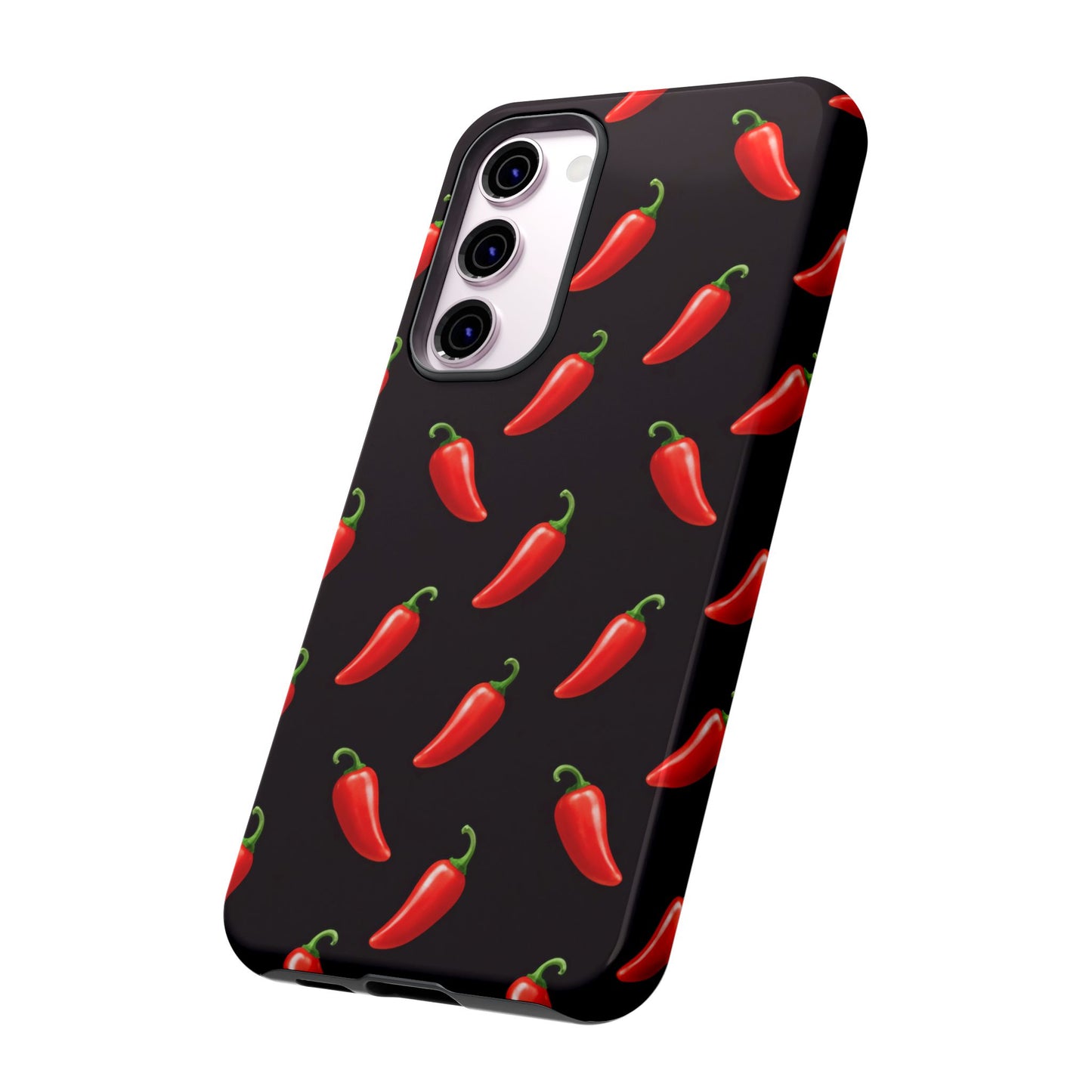 Spicy Chili Pepper Phone Case – Black Cute Hot Pepper Tough Cover for Iphone, Samsung Galaxy and Pixel