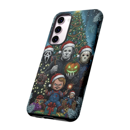 Christmas Horror Phone Case – Festive Slasher Collage Tough Case (iPhone, Samsung, Pixel)