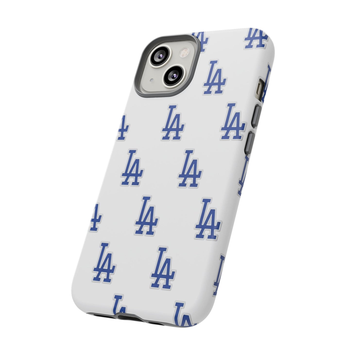 Blue LA Monogram Pattern Phone Case | Minimal Baseball Inspired Tough Cover