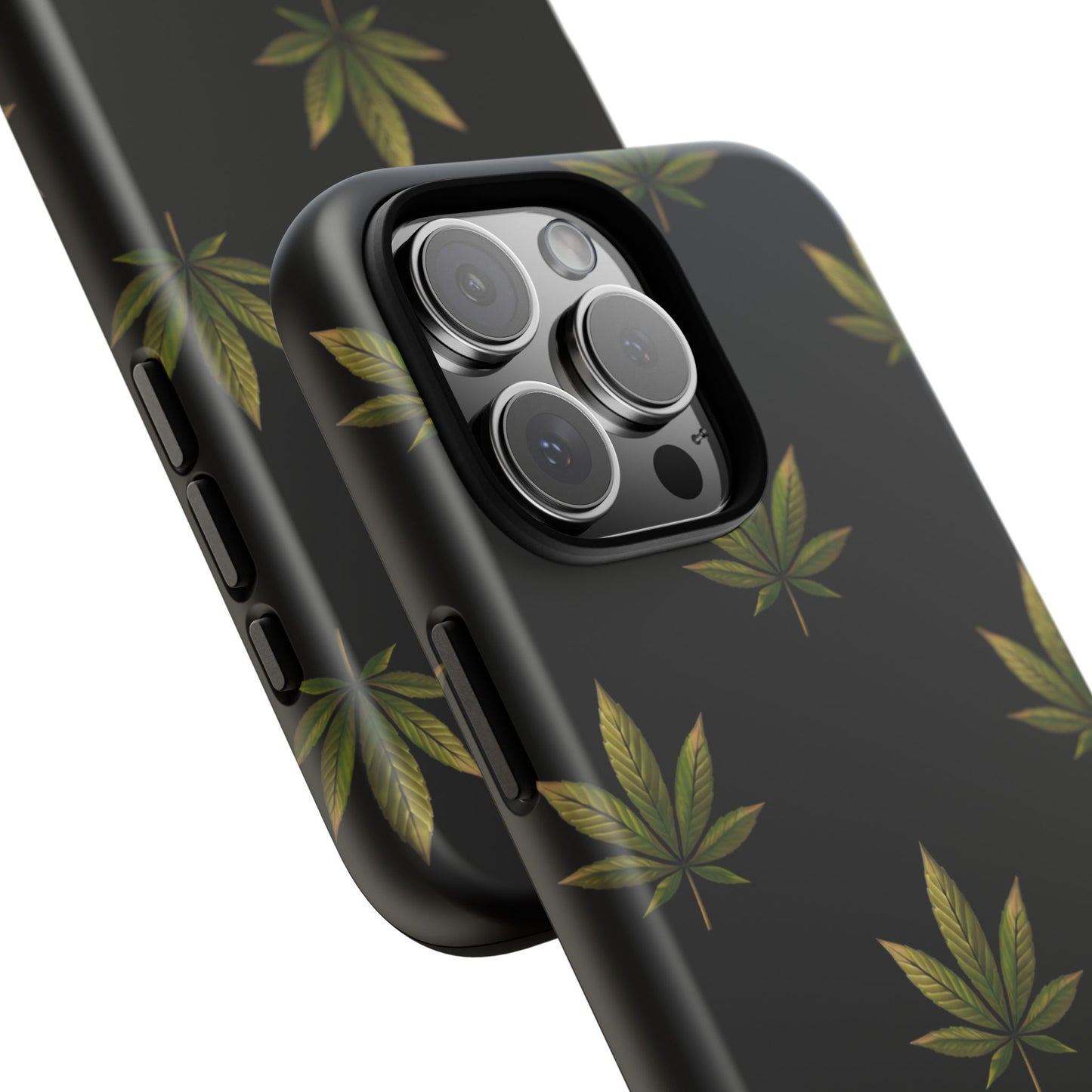 Cannabis Leaf Phone Case Green Weed Leaf Pattern Tough Protective Cover