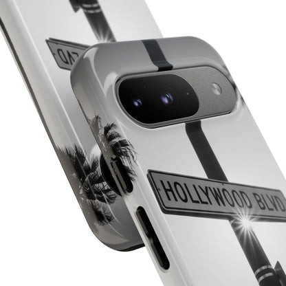 Hollywood Blvd Phone Case | Vintage Los Angeles Street Sign | Black & White LA Aesthetic