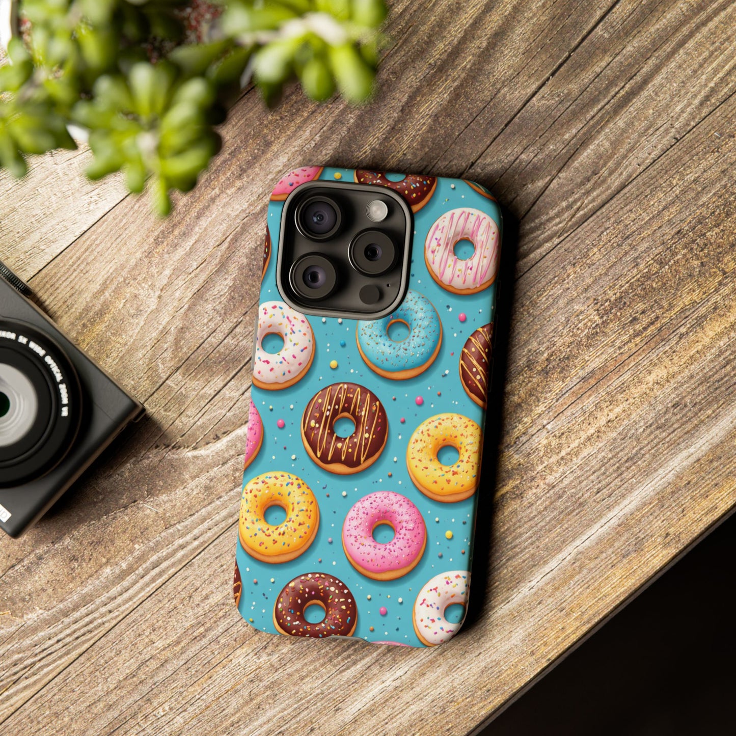 Cute Donut Pattern Phone Case – Colorful Sprinkles Dessert Design for Iphone, Samsung Galaxy and Pixel