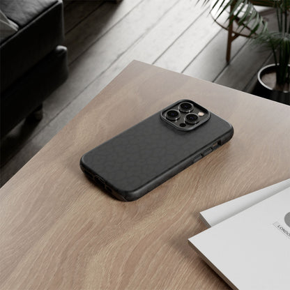 Black Leopard Phone Case | Black on Black Leopard Print Tough iPhone & Samsung Case | Matte or Glossy Protective Cover