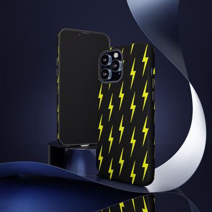 Yellow Lightning Bolt Tough Phone Case | Bold Electric Pattern Case for Iphone, Samsung Galaxy and Pixel