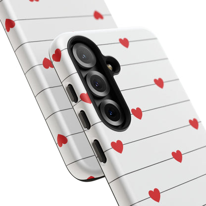 Red Heart Stripe iPhone Case | Tough Shockproof Love Aesthetic Cover