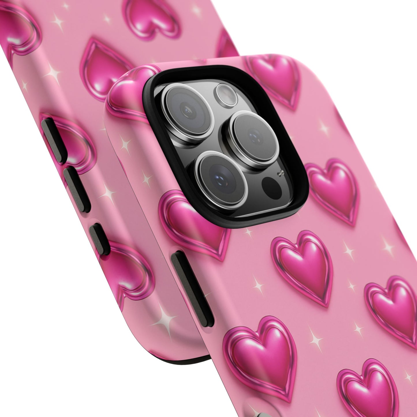 Pink Heart Pattern Phone Case | Tough Protective Case for Iphone, Samsung Galaxy and Pixel