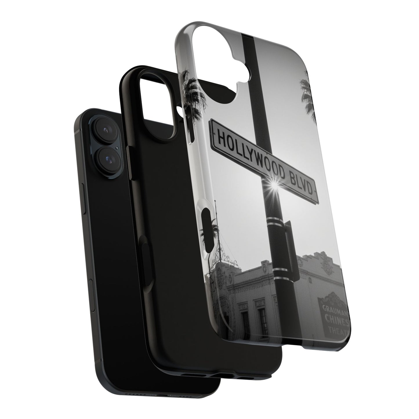 Hollywood Blvd Phone Case | Vintage Los Angeles Street Sign | Black & White LA Aesthetic