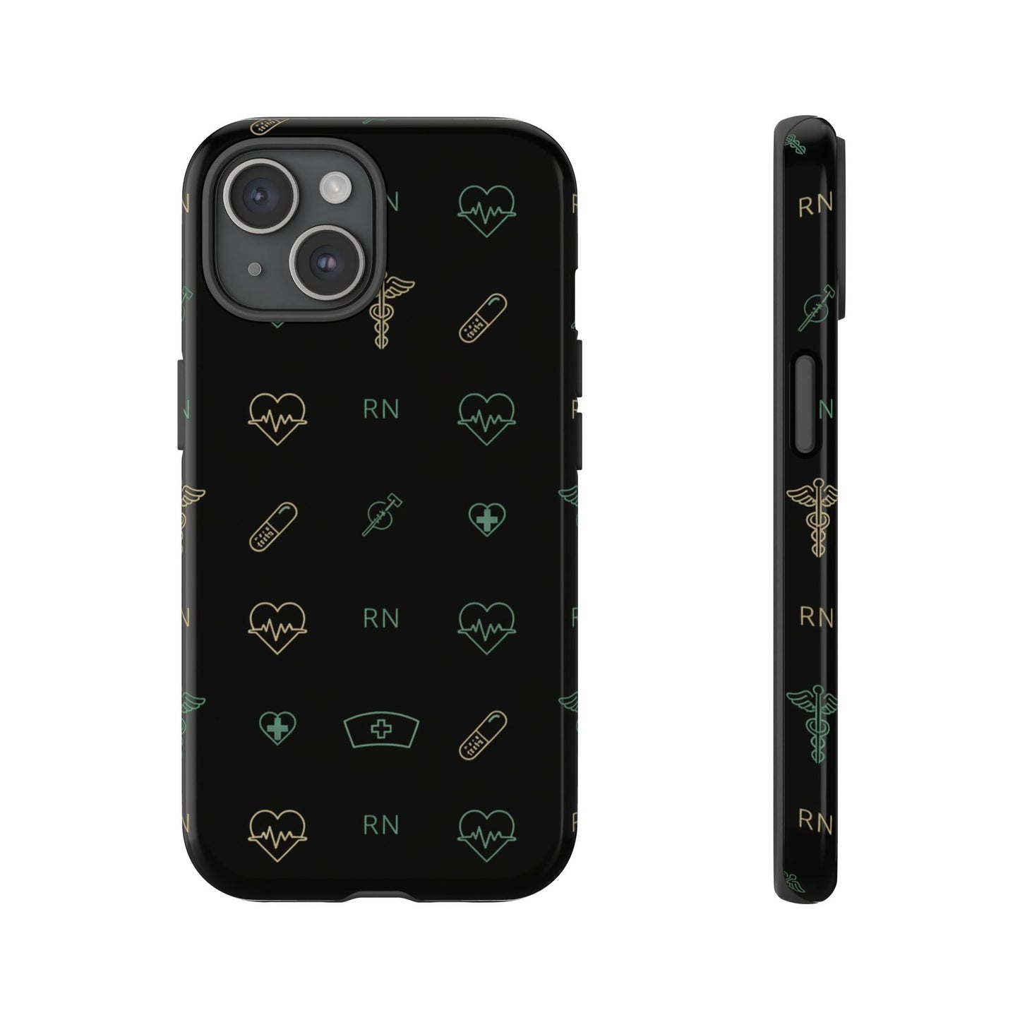 RN Nurse Phone Case – Minimal Medical Icon Pattern Healthcare Worker Tough Case