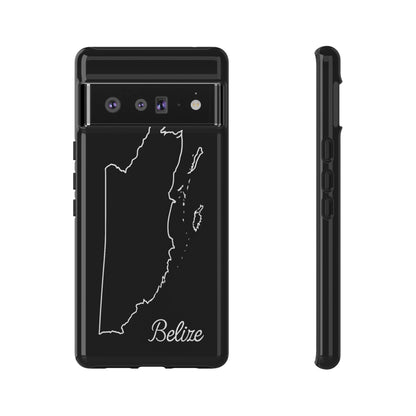 Belize Outline Phone Case – Minimal Country Map Tough Case (iPhone, Samsung, Pixel)