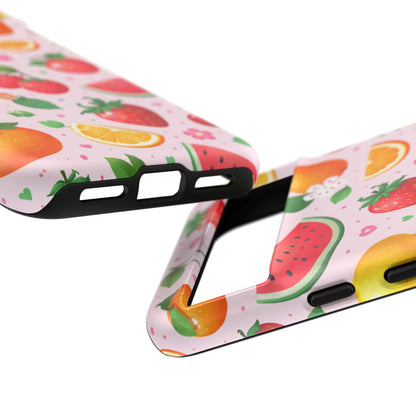 Fruit Phone Case – Tough Shockproof, Strawberry Cherry Citrus Summer Design for Iphone, Samsung Galaxy and Pixel