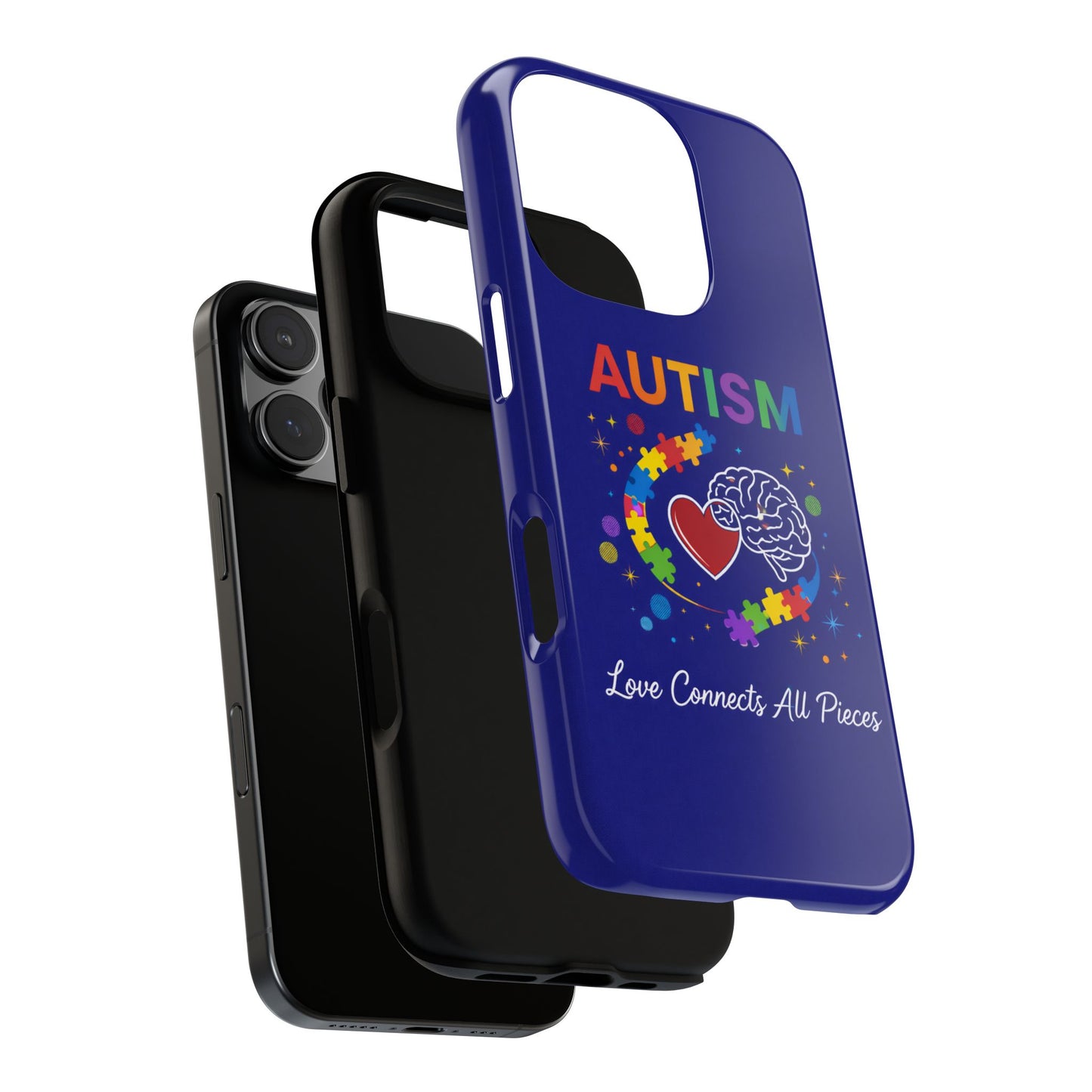 Autism Awareness Tough Case – "Love Connects All Pieces" Phone Case for Iphone, Samsung Galaxy and Pixel