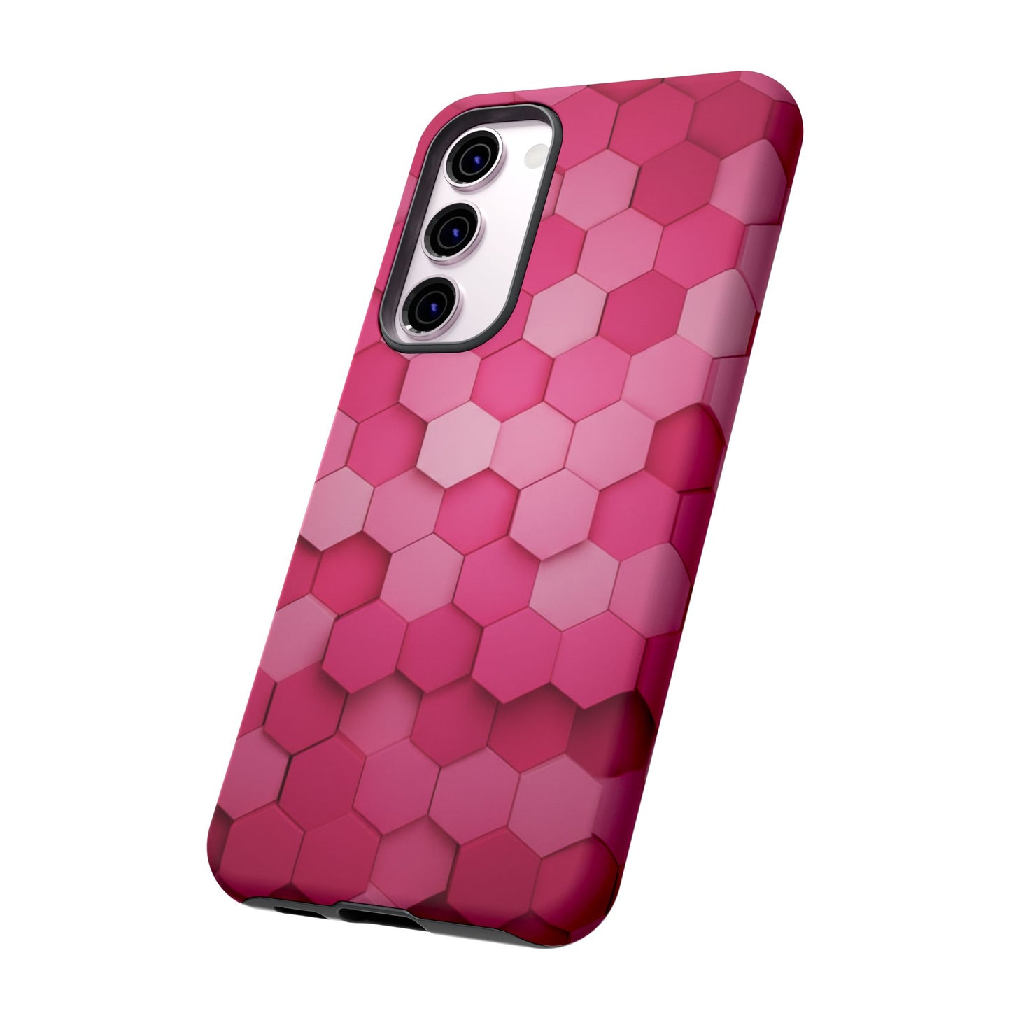 Hot Pink Hexagon Phone Case | Honeycomb Geometric Aesthetic | Cute Pink iPhone & Samsung Tough Protective Case