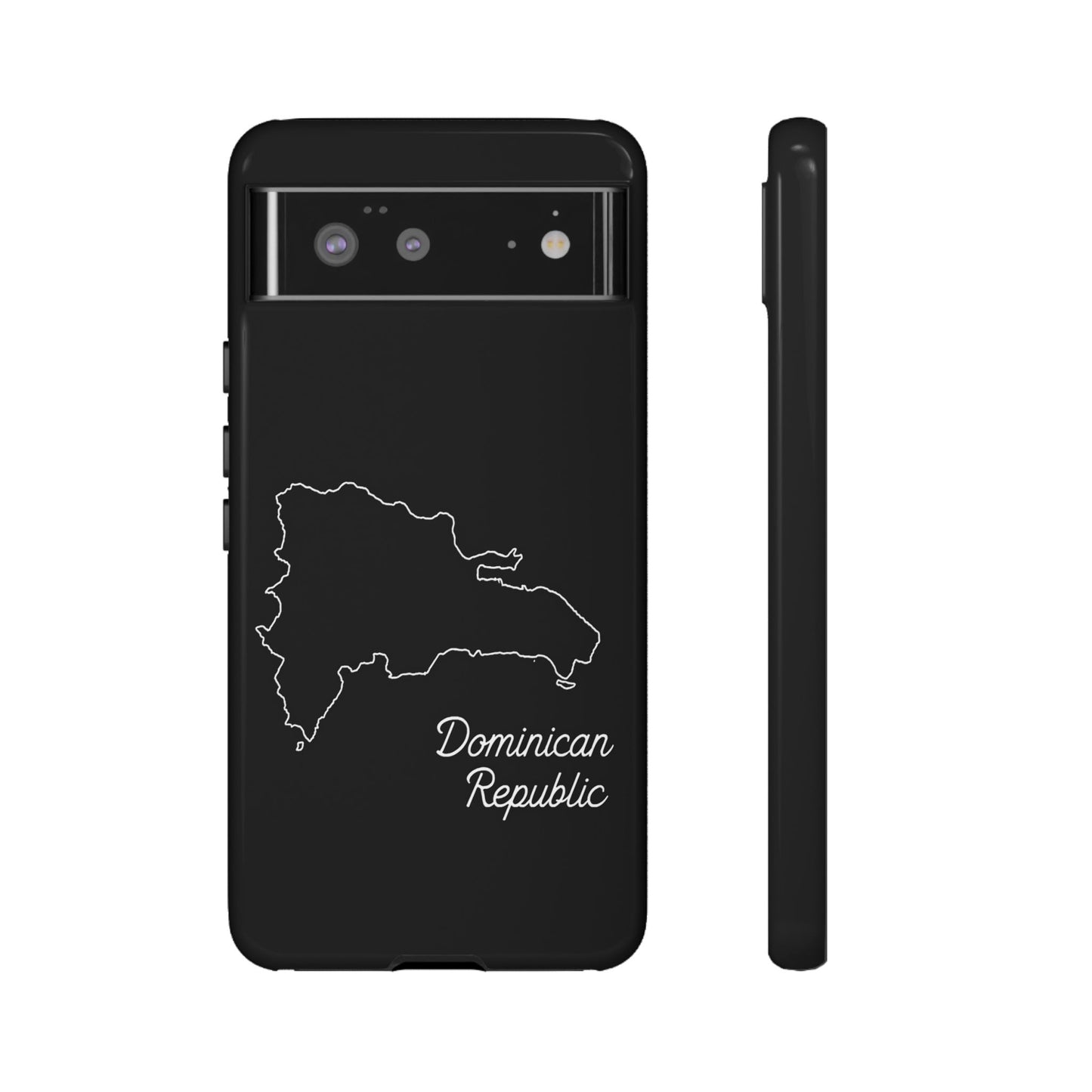 Dominican Republic Outline Phone Case – Minimal Country Map Tough Case (iPhone, Samsung, Pixel)