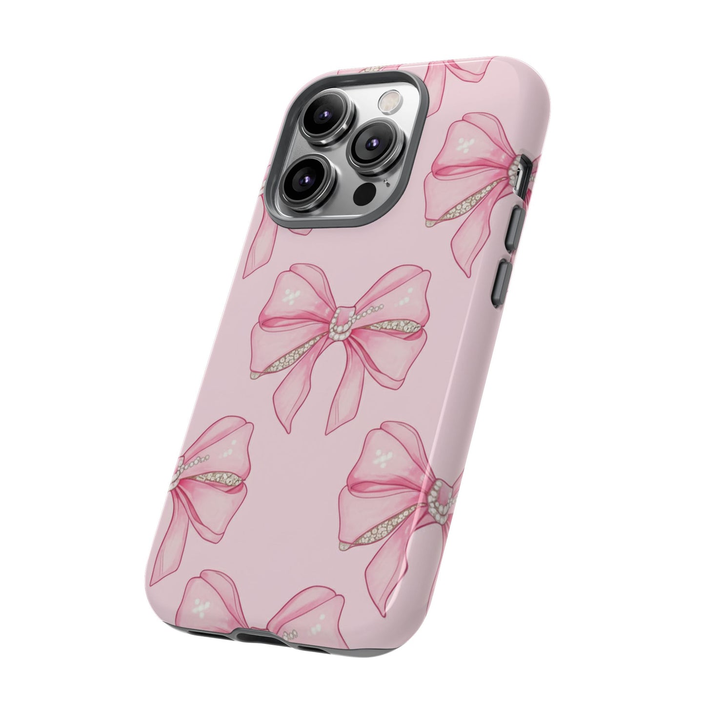 Pink Bow Pattern Phone Case | Coquette Aesthetic Tough Protective Case