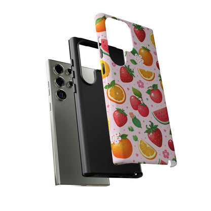 Fruit Phone Case – Tough Shockproof, Strawberry Cherry Citrus Summer Design for Iphone, Samsung Galaxy and Pixel