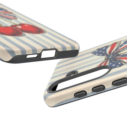 Patriotic Cherry Phone Case Americana Coquette Aesthetic iPhone Samsung