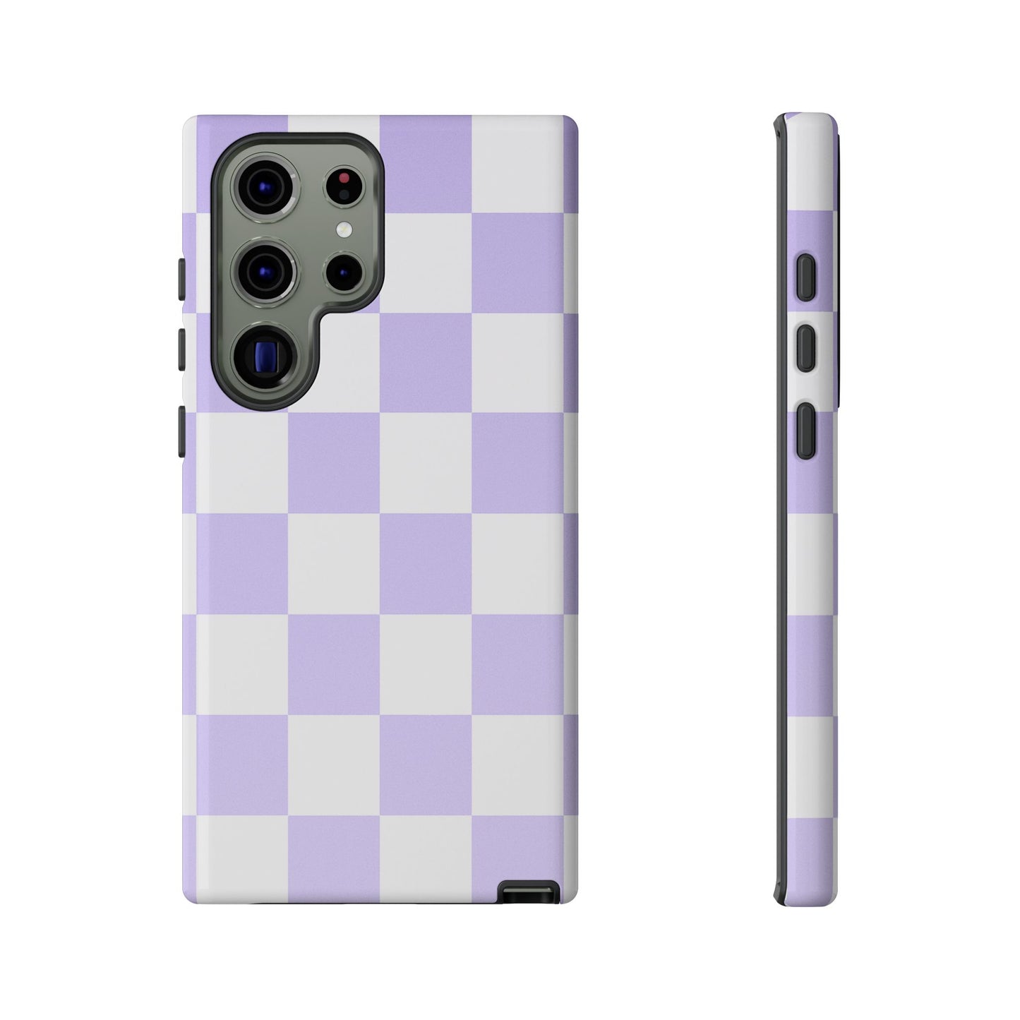 Lavender Checkerboard Phone Case | Pastel Aesthetic Checkered iPhone & Samsung Tough Case