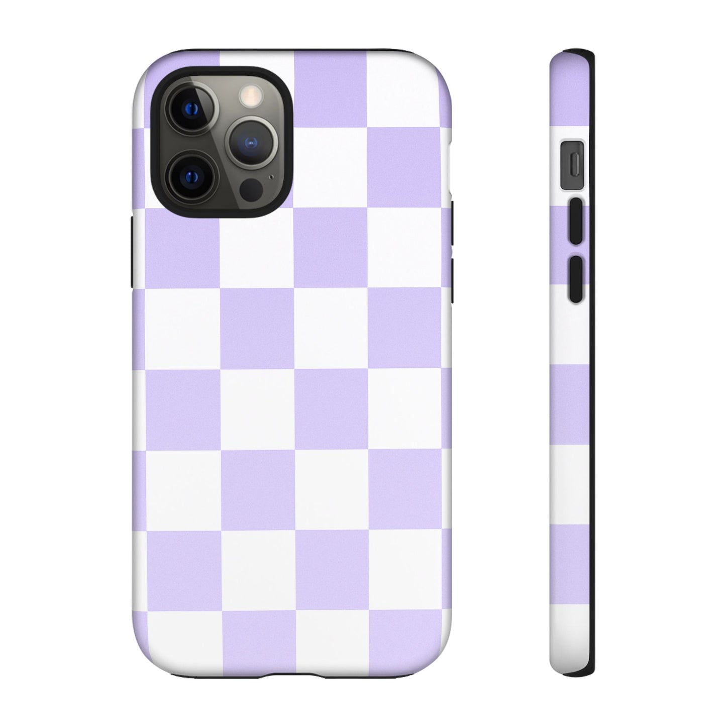 Lavender Checkerboard Phone Case | Pastel Aesthetic Checkered iPhone & Samsung Tough Case