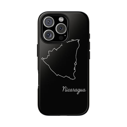 Nicaragua Outline Phone Case – Minimal Country Map Tough Case (iPhone, Samsung, Pixel)