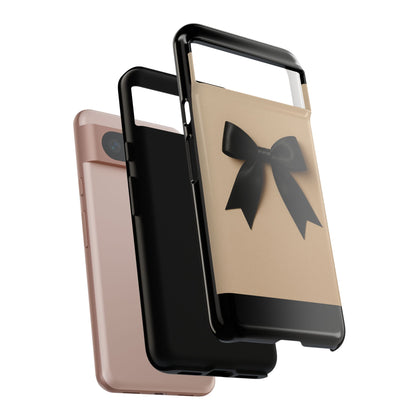 Black Bow Phone Case | Elegant Coquette Bow Design | Chic Neutral Tough Case for iPhone & Samsung