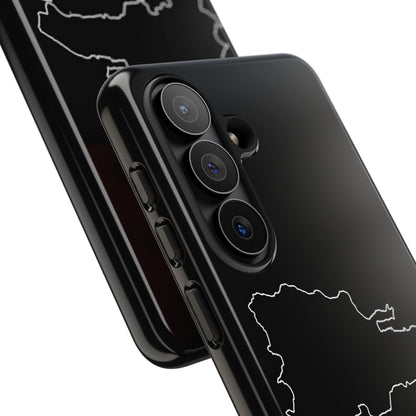 Dominican Republic Outline Phone Case – Minimal Country Map Tough Case (iPhone, Samsung, Pixel)