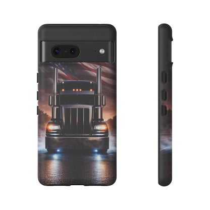 Semi Truck Phone Case American Flag Big Rig Trucker Gift iPhone Samsung