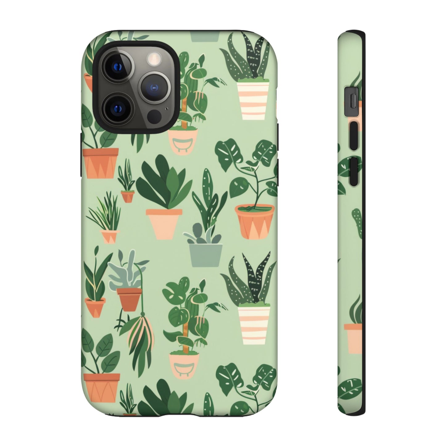 Plant Lover Phone Case | Cute Potted Plants Pattern | Botanical Aesthetic Tough Case