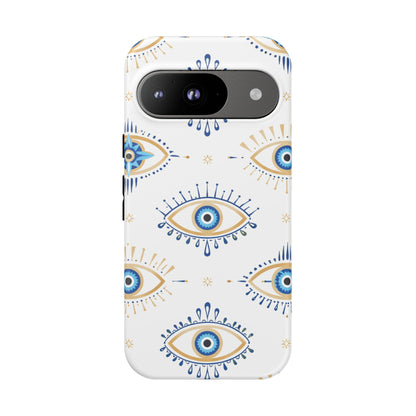 Blue Evil Eye Phone Case – Protective Slim Shockproof Cover for Iphone, Samsung Galaxy and Pixel