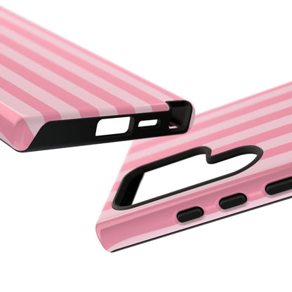 Pink Stripe Phone Case – Pastel Coquette Aesthetic Tough Protective Case