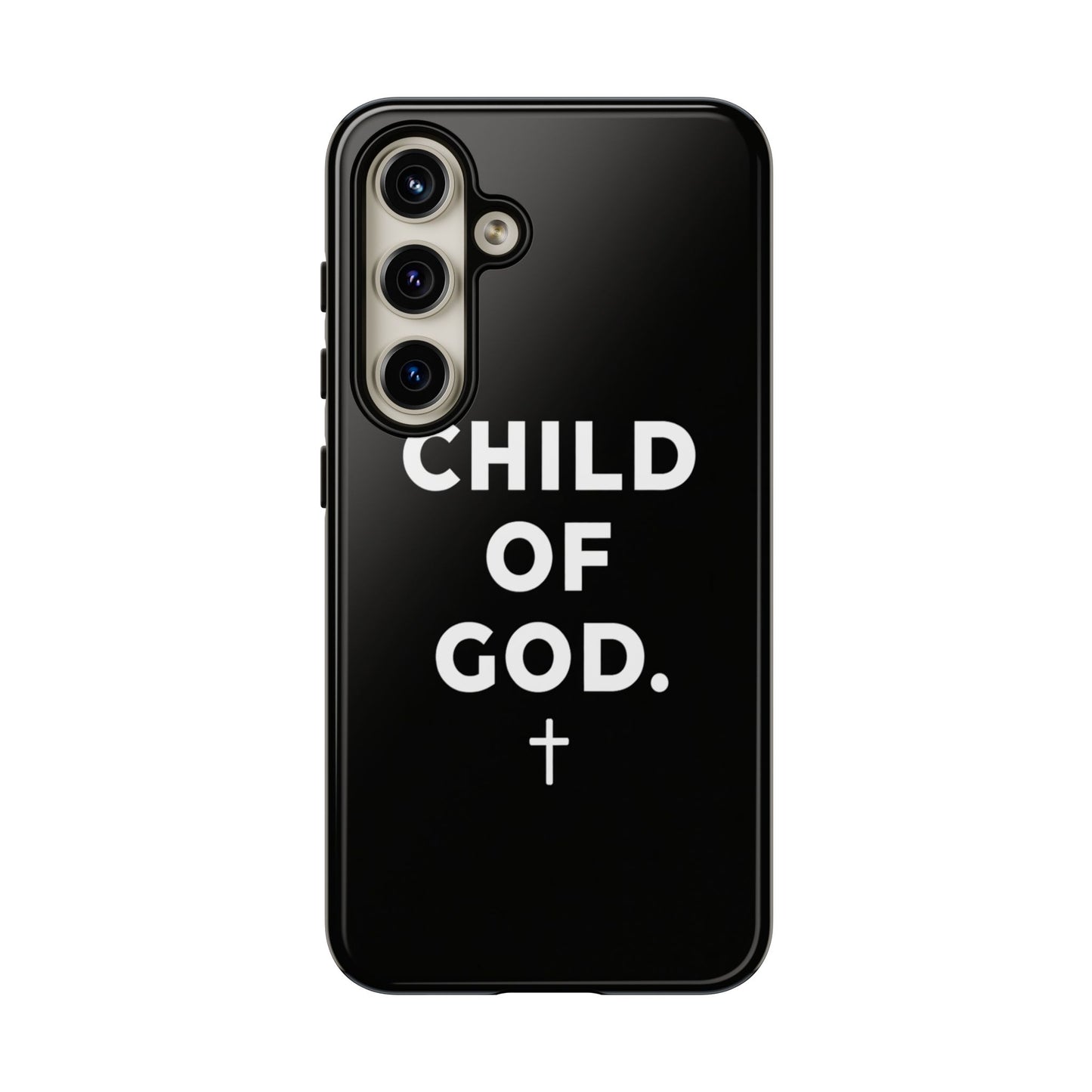 Child of God Phone Case Christian Black Aesthetic Cross Tough Cover