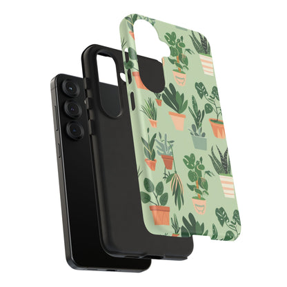 Plant Lover Phone Case | Cute Potted Plants Pattern | Botanical Aesthetic Tough Case