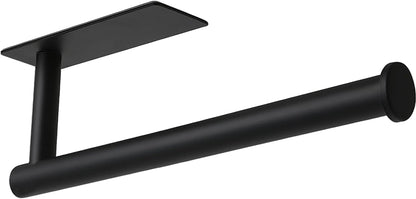 Paper Towel Holder - under Cabinet Paper Towel Holder for Kitchen, Adhesive Paper Towel Roll Rack for Bathroom Towel, Wall Mounted Matte Black Paper Towel Rack, SUS304 Stainless Steel