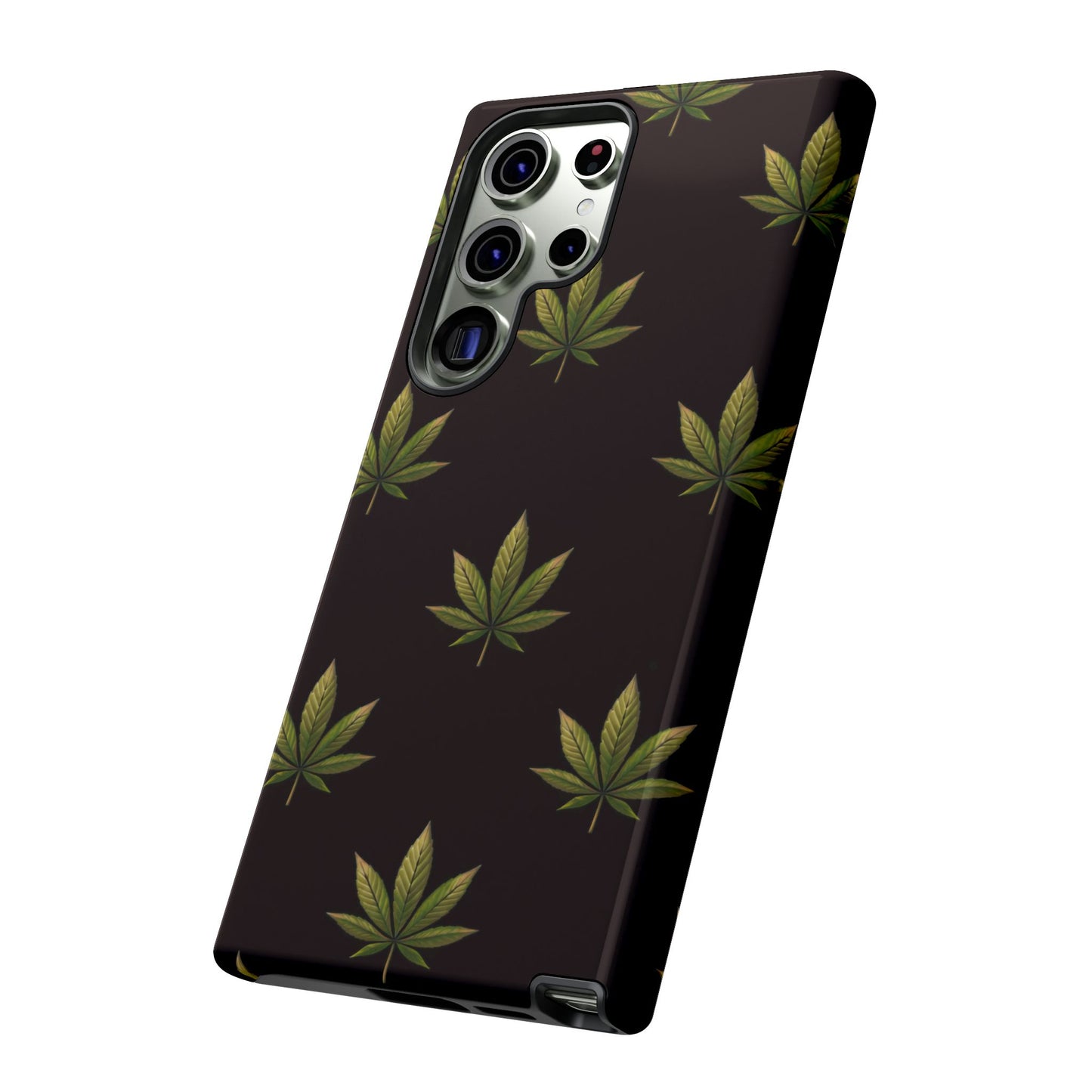 Cannabis Leaf Phone Case Green Weed Leaf Pattern Tough Protective Cover