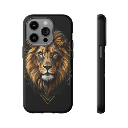 Majestic Lion Phone Case – Black Gold Luxury Lion Art Tough Protective Case